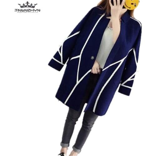 Tnlnzhyn 2019 Autumn Winter Women Sweater Cardigan Long Women Long Sleeved Slim Knitted Cardigan Female Sweaters Coat Y590