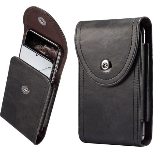 Universal mens belt bag for mobile phones under 6.7 inch Double layer bag nylon Lining Hook Loop Holster Pouch Waist Bag Cover