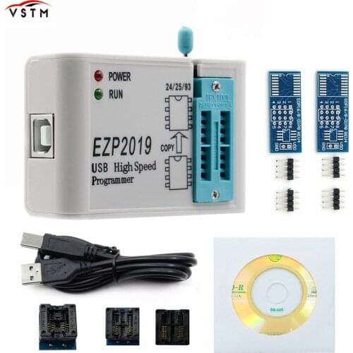 New Support24 25 93 EEPROM 25 flash bios chip EZP2019 eprom usb programmer with 5 adpaters high-speed USB SPI Programmer