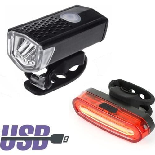 Rechargeable Bicycle Headlight 120lm Bike Tail Light Mtb Flashlight Front Rear Light Cycling Lantern Lamp Bike Accessories Parts