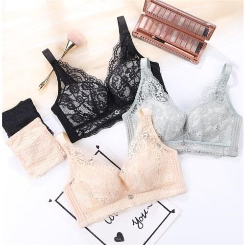 Plus size Foreign Trade Ultra-thin Lace Sexy Thin Cotton Cup Plump Big Push Up Bra Bralette Encaje Sexy Bra modis lingerie