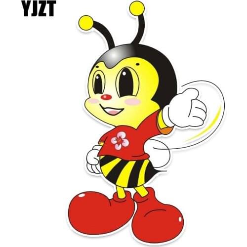 YJZT 9.6CM*14.5CM The Bees Are Wearing Clothes Decal Originality PVC Car Sticker 12-300725