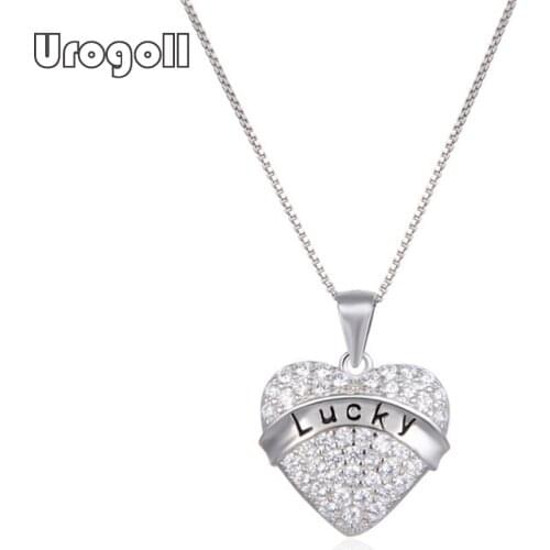 Fine Jewelry Pure 925 Sterling Silver Heart Pendant Necklaces For Women Bride Romantic Wedding Party Solid Silver 925 Jewelry