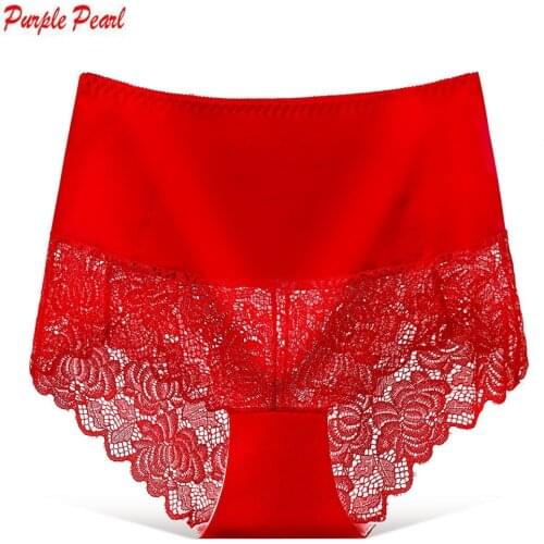 HW029 Women abdomen mention hip underwear briefs high waist pure cotton panties female underpants traceless sexy lingerie