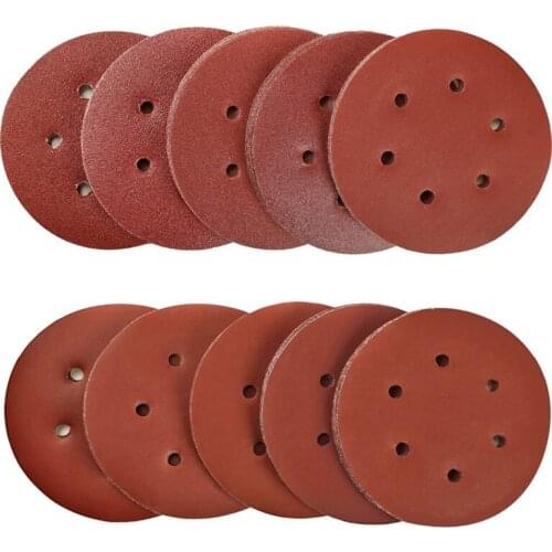 100Pcs 6 inch Grit 40-2000 Sanding Discs Pad 6-Hole Kit for Drill Grinder Rotary Tools Hook&Loop Alumina Sander Sand Paper