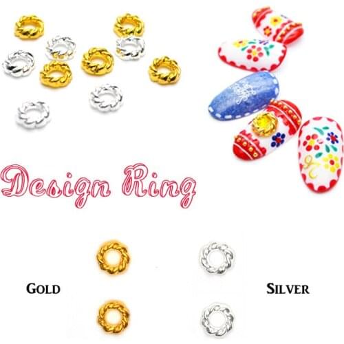 100pcs/lot cool fashion 3d alloy nail art punk hollow gold & silver round circle rivets nail art beauty DIY decorations