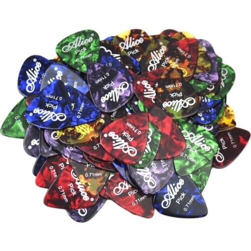 100pcs Medium 0.71mm Alice Celluloid Guitar Picks Plectrums For Acoustic Guitar