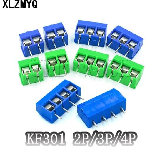 20PCS/ KF301 2 Pin 3 Pin Screw 5.0mm Terminal Block 300V 16A Straight Pin PCB Screw Terminal Block Connector for 22-14 AWG