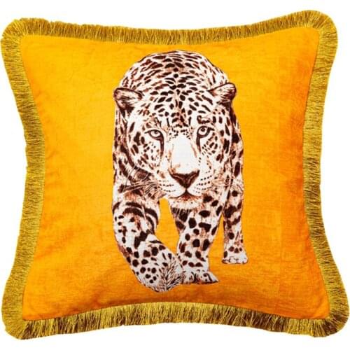 American Luxury Leopard Sofa Waist Cushion Living Room Bedside Car Pillows Decor Home Accessories Modern Restaurant Ornaments