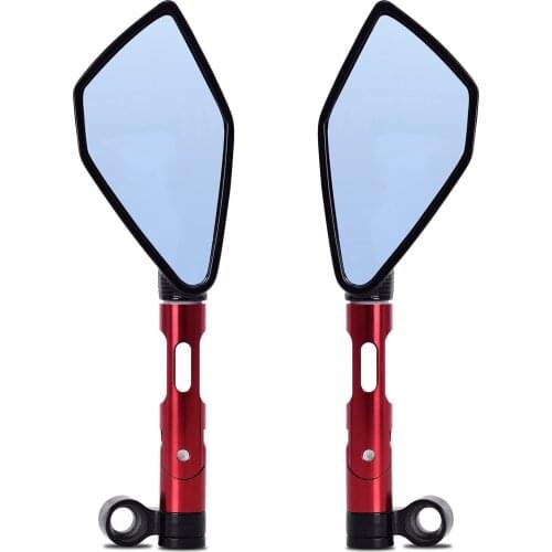 2x Motorcycle CNC Aluminum Rear Side Mirror Red Scooter Side Mirror with Screw Allen Wrench Motorbike Accessories