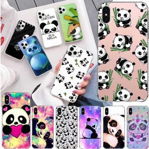 Funny Cartoon panda Phone Case for iphone 12 pro max mini 11 pro XS MAX 8 7 6 6S Plus X 5S SE 2020 XR cover