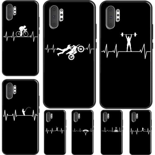 Fishing Camping Heart Pulse Case For Samsung Galaxy S21 Ultra Note 20 Note 10 Plus S8 S9 S10 Plus S10e S20 FE Cover