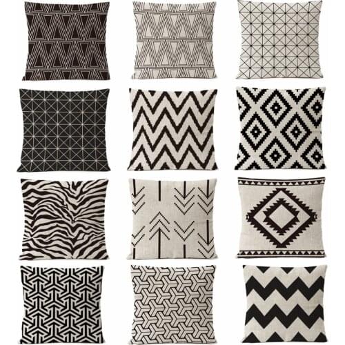 Black White Geometric Pillow Cover Case Bohemia Pillow Cushion Covers Home Decorative Sofa Pillows Linen Pillow Case