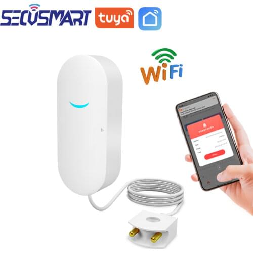 WiFi Leak Sensor Alarm Tuya Water Leakage Detector Flood Leak Alert Level Overflow Smart Life Home Burglar Security Alarm System