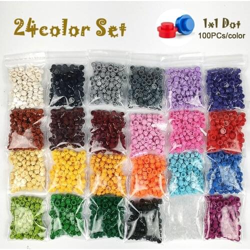 24color set 100PCs/color 1x1 Dot Size DIY Building Blocks Thin Figures Lamp Bricks Toy for Children Compatible All Brand