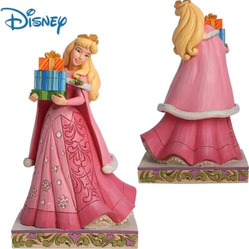 Disney Genuine Cute Aurora Princess Action Figure Cartoon Anime Figures Collection Model Kawaii Resin Dolls Decor Kids Toys Gift