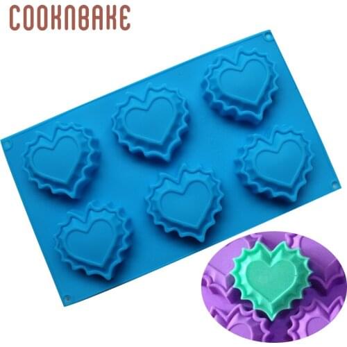 COOKNBAKE Heart shape Ice Pudding Jello Molds Silicone Soap Mold Cake Bakeware Tool Biscuit Pastry Mould diy Valentine cake bake