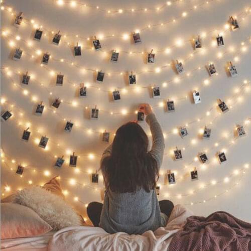 1.5M 3M 4.5M 6M Photo Clip Holder LED String lights Christmas New Year Party Wedding Home Decoration Fairy lights Battery USB