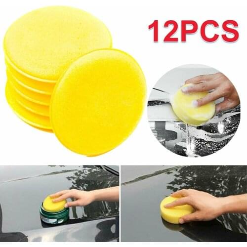 12Pcs Clean Paint Foam Car Waxing Sponge Polishing Applicator Cleaning Pads