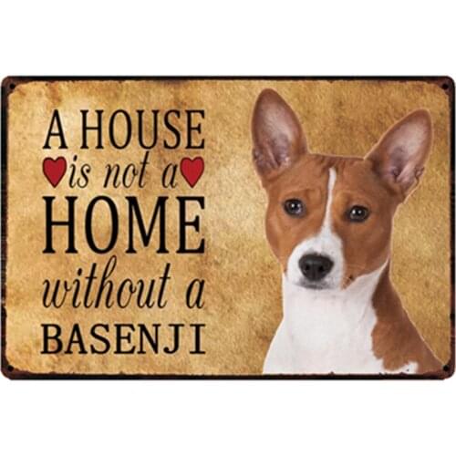 [ Kelly66 ] Dogs Home Without The Basenji Metal Sign Tin Poster Home Decor Bar Wall Art Painting 20*30 CM Size y-2135