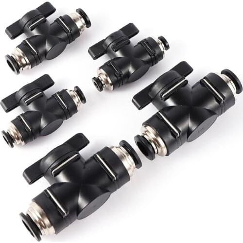 4/6/8/10/12mm Slip Lock Quick Access Water Valve Garden Irrigation Water-flow Control Switch Misting System Pneumatic Fittings