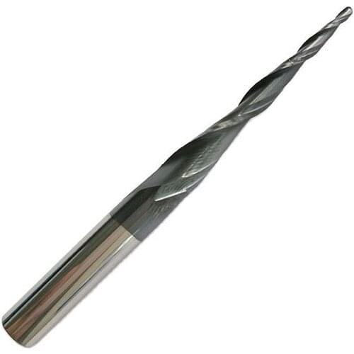 1pc HRC55 R0.5*D8*45*85L*2F Tungsten solid carbide Coated Tapered Ball Nose End Mills taper and cone endmills
