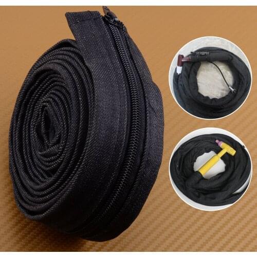 LETAOSK High Quality Black Cloth TIG Torch Welding Gun Power Cable Cover Cowboy Zipper Jacket 3.6 Meter
