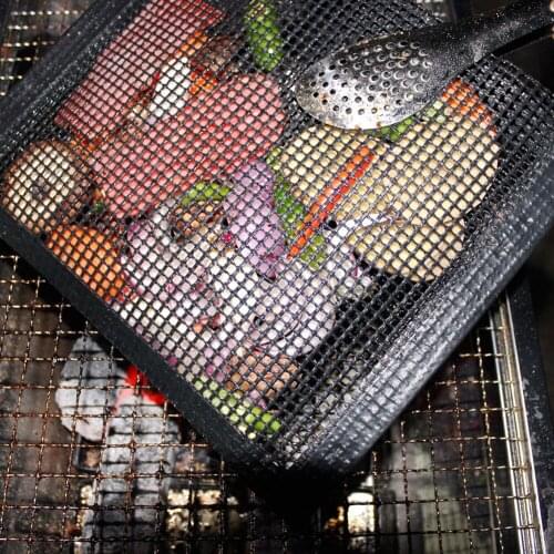 Reusable Non-stick BBQ Grill Mesh Bag Barbecue Oven Baking Pad Outdoor Picnic Camping BBQ Kitchen Tools