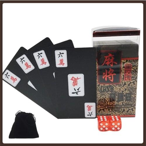 Matte Waterproof Mahjong Playing Cards Set Pvc Plastic Mini Travel Creative Cute Party Gift Present Jouer Aux Cartes Family Game