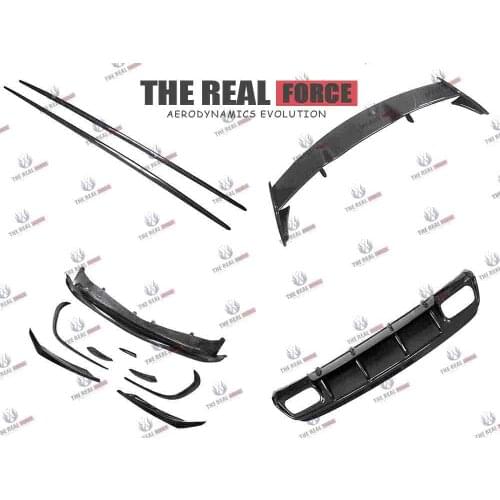 Suitable For 16-18 W176 Benz A Class A45 VAD OEM Carbon Fiber Body Kit - Front Rear Lip Side Skirts Spoiler