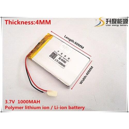 1pcs [SD] 3.7V,1000mAH,[404060] Polymer lithium ion / Li-ion battery for TOY,POWER BANK,GPS,mp3,mp4,cell phone,speaker