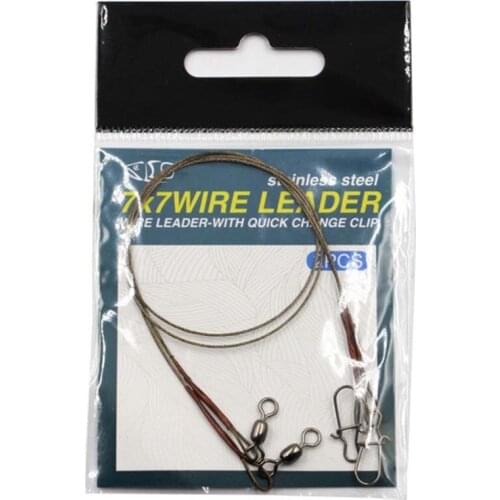 2pcs Fishing Line Steel Wire Leader With Snap Swivels Wire Leadcore Leash 20 30 40cm Fishing Accessories Tackle Tool Pesca