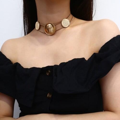 Exaggerated mystical Egyptian pharaoh totem necklace restoring ancient ways the new fashion jewelry wholesale head of the Pharah