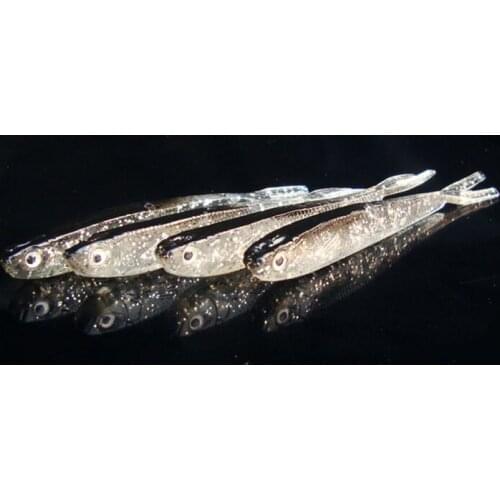 5Pcs/lot Easy Shiner Soft Fishing Lure 7.5cm -10cm 2.4g -3.7g Artificial Soft Bait Silicone Double Colors Carp Artificial Bait