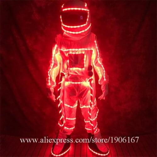 RGB Led luminous astronaut clothing bar nightclub delivery service KTV performance suit costume Led illuminated spaceman clothes