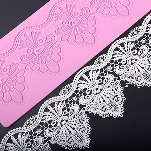 Silicone Fondant Lace Mould Embosser Mat Cake Mold Sugarcraft Decorating Tool