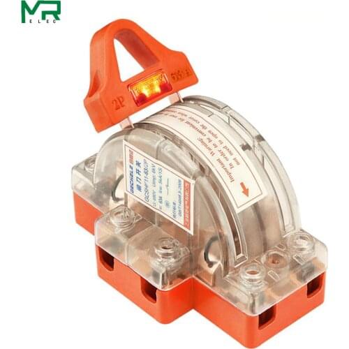 High-quality 1PSC /32A/63A/100A 2P Transparent with lamp Two Pole Double Throw Knife Disconnect Switch