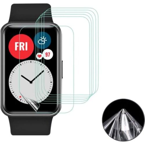 5pcs Soft TPU Clear Protective Film For Huawei Watch Fit /Honor Smart Watch ES Full Screen Protector Cover Smartwatch Protection