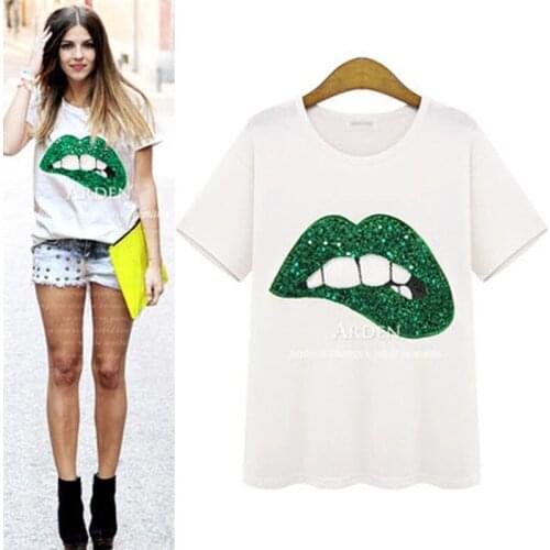 2020 summer new fashion fashion brand womens round neck printed T-shirt womens short sleeve loose cotton T-shirt womens top