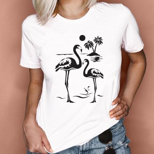 Women Graphic Flamingo Beach Vacay Cute Trend 90s Clothing Summer Spring Lady Clothes Tops Tees Print Female Tshirt T-Shirt
