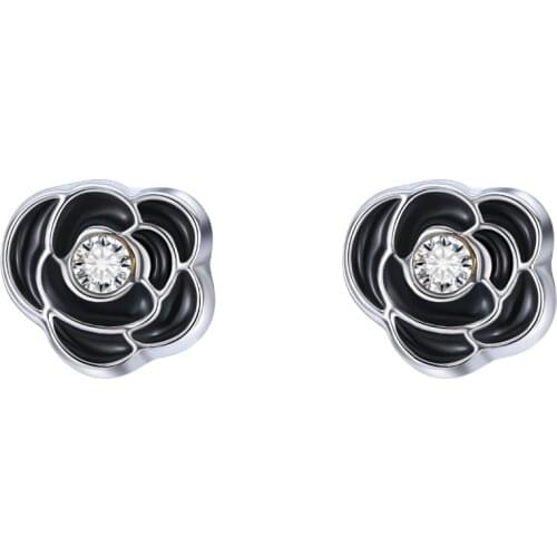 1 Pair Cute Exquisite Small Flower Star Tower Magnet Stud Earings Black Color No Piercing Magnet Earring For Union JewelryE136-5