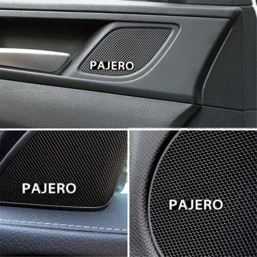 10pcs 3D aluminum speaker stereo speaker badge emblem Sticker for Mitsubishi Pajero 2 3 4 Accessories