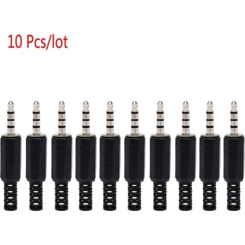 10PCS 3.5mm 1/8" audio male plug 3.5 inch 4 section microphone plug DIY stereo plug earphone plug audio video plug