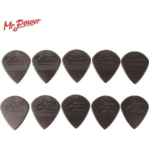 10Pcs JOYO Non-slip Black Guitar Picks For Electric Acoustic Guitar Bass Folk 1.4 Plastic Steel Material Anti Wear Durability