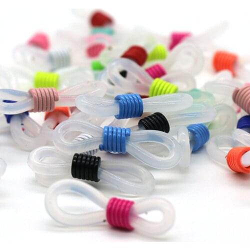 100Pcs Colorful Rubber Glasses Buckle Fastener Lanyards For Glasses Chain Charms Silicone Non-Slip Ring Eyewear Accessories 20mm