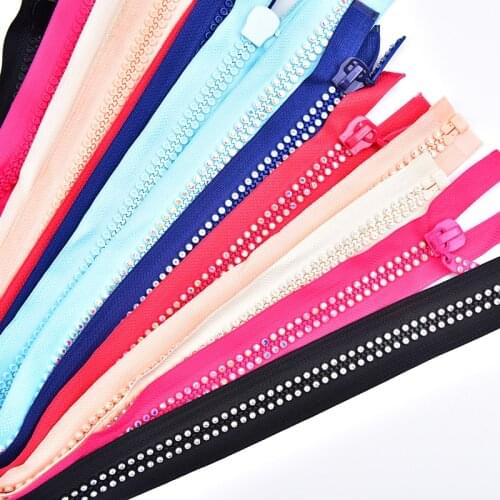 3.4*60Cm Rhinestone Zipper Ss10 Crystal Diamond Double Row Clothing Accessories Shoes Pants Diy Dress Trousers Zip Decoration