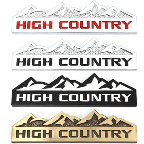 3D HIGH COUNTRY Car Sticker Emblem Badge Decal Front Grille for Jeep Chevy Chevrolet Silverado Wrangler Renegade Grand Cherokee
