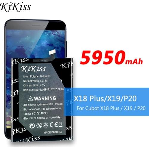 KiKiss High Capacity 5950mAh for Cubot X18 Plus Battery High Capacity Replacement Battery for Cubot X19 Cubot P20 Battery
