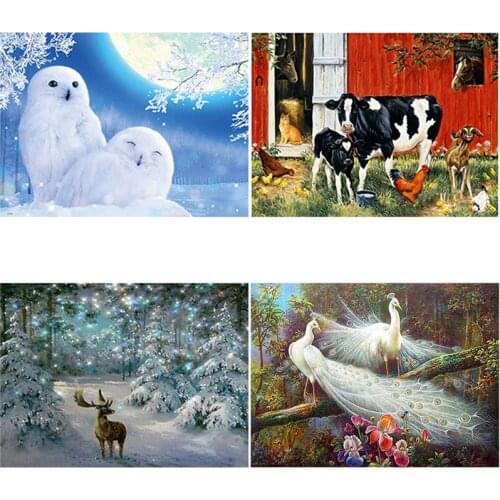 DIY 5D Diamond Painting Owl Diamond Embroidery Full Round Drill Mosaic Rhinestones Animal Wall Pictures Cross Stitch Home Decor