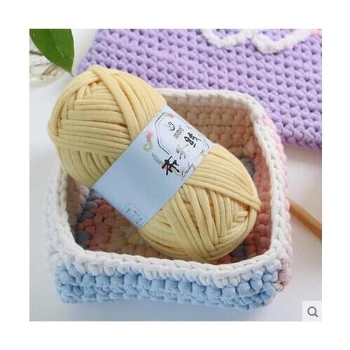 Free shipping 100g/Ball 100%Polyester Strips Of Cloth Thread Cushion Yarn For Hand-Knitted Crochet Bag Basket Slippers